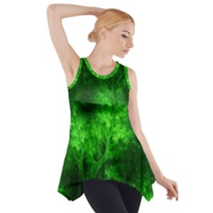 Artsy Bright Green Trees Side Drop Tank Tunic