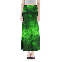 Artsy Bright Green Trees Full Length Maxi Skirt