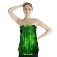 Artsy Bright Green Trees Strapless Top