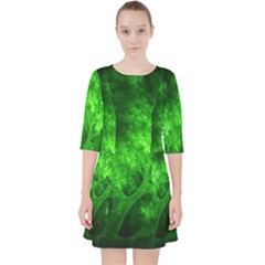 Artsy Bright Green Trees Pocket Dress