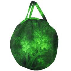 Artsy Bright Green Trees Giant Round Zipper Tote