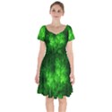 Artsy Bright Green Trees Short Sleeve Bardot Dress View1