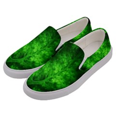 Artsy Bright Green Trees Men s Canvas Slip Ons