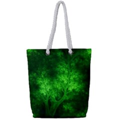 Artsy Bright Green Trees Full Print Rope Handle Bag (small)