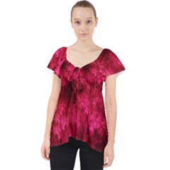 Artsy Red Trees Lace Front Dolly Top