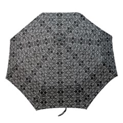 Black And White Ethnic Pattern Folding Umbrellas by dflcprints