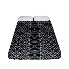 Black And White Ethnic Pattern Fitted Sheet (full/ Double Size) by dflcprints