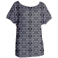 Black And White Ethnic Pattern Women s Oversized Tee by dflcprints