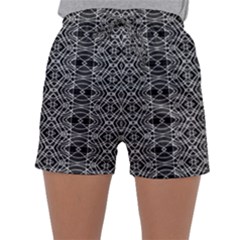 Black And White Ethnic Pattern Sleepwear Shorts by dflcprints