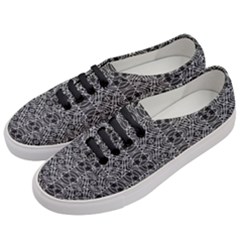 Black And White Ethnic Pattern Women s Classic Low Top Sneakers by dflcprints