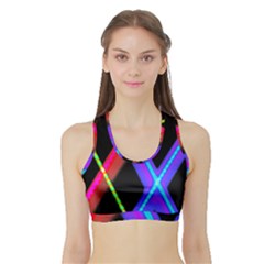 Xmas Light Paintings Sports Bra With Border by Celenk