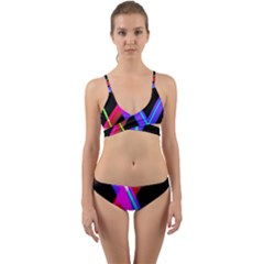 Xmas Light Paintings Wrap Around Bikini Set