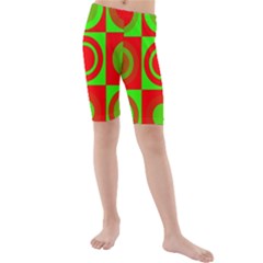 Redg Reen Christmas Background Kids  Mid Length Swim Shorts by Celenk