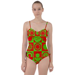 Redg Reen Christmas Background Sweetheart Tankini Set