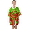 Redg Reen Christmas Background Quarter Sleeve Kimono Robe View1