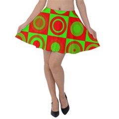 Redg Reen Christmas Background Velvet Skater Skirt