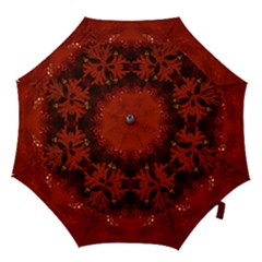 Red Abstract Hook Handle Umbrellas (small) by Celenk