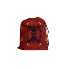 Red Abstract Drawstring Pouches (small)  by Celenk