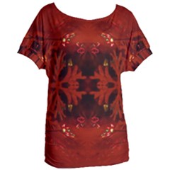 Red Abstract Women s Oversized Tee by Celenk