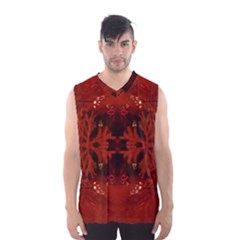 Red Abstract Men s Basketball Tank Top by Celenk