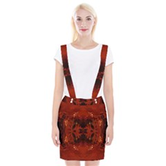 Red Abstract Braces Suspender Skirt by Celenk