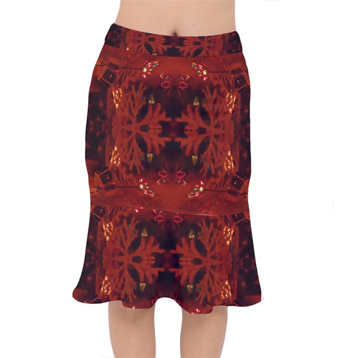 Red Abstract Mermaid Skirt