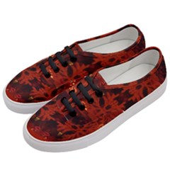 Red Abstract Women s Classic Low Top Sneakers