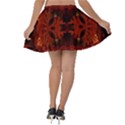 Red Abstract Velvet Skater Skirt View2