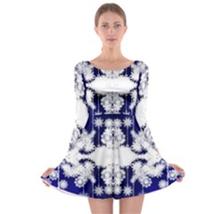 The Effect Of Light  Very Vivid Colours  Fragment Frame Pattern Long Sleeve Skater Dress by Celenk