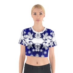 The Effect Of Light  Very Vivid Colours  Fragment Frame Pattern Cotton Crop Top by Celenk