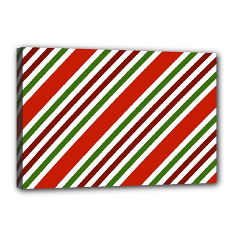 Christmas Color Stripes Canvas 18  X 12  by Celenk