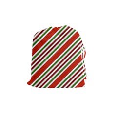 Christmas Color Stripes Drawstring Pouches (medium) 