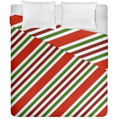 Christmas Color Stripes Duvet Cover Double Side (california King Size) by Celenk