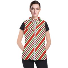 Christmas Color Stripes Women s Puffer Vest