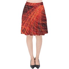 A Christmas Light Painting Velvet High Waist Skirt by Celenk