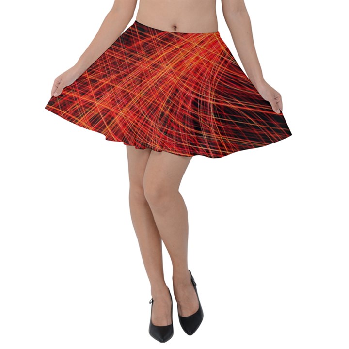 A Christmas Light Painting Velvet Skater Skirt