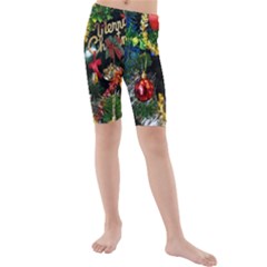 Decoration Christmas Celebration Gold Kids  Mid Length Swim Shorts by Celenk