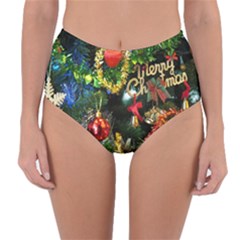 Decoration Christmas Celebration Gold Reversible High-waist Bikini Bottoms by Celenk