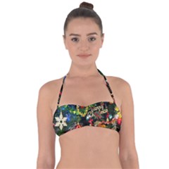 Decoration Christmas Celebration Gold Halter Bandeau Bikini Top by Celenk