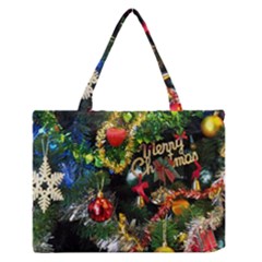 Decoration Christmas Celebration Gold Zipper Medium Tote Bag by Celenk