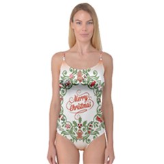 Merry Christmas Wreath Camisole Leotard  by Celenk