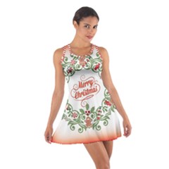 Merry Christmas Wreath Cotton Racerback Dress by Celenk