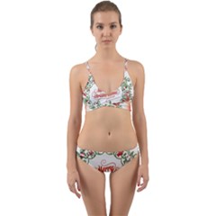 Merry Christmas Wreath Wrap Around Bikini Set