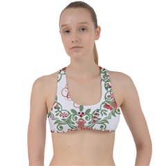 Merry Christmas Wreath Criss Cross Racerback Sports Bra by Celenk