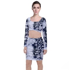 Earth Right Now Long Sleeve Crop Top & Bodycon Skirt Set by Celenk