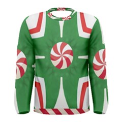 Candy Cane Kaleidoscope Men s Long Sleeve Tee