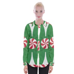 Candy Cane Kaleidoscope Womens Long Sleeve Shirt