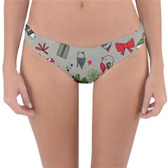 Beautiful Design Christmas Seamless Pattern Reversible Hipster Bikini Bottoms