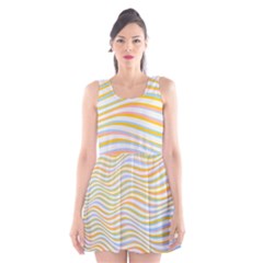 Art Abstract Colorful Colors Scoop Neck Skater Dress by Celenk