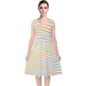 Art Abstract Colorful Colors V-Neck Midi Sleeveless Dress  View1